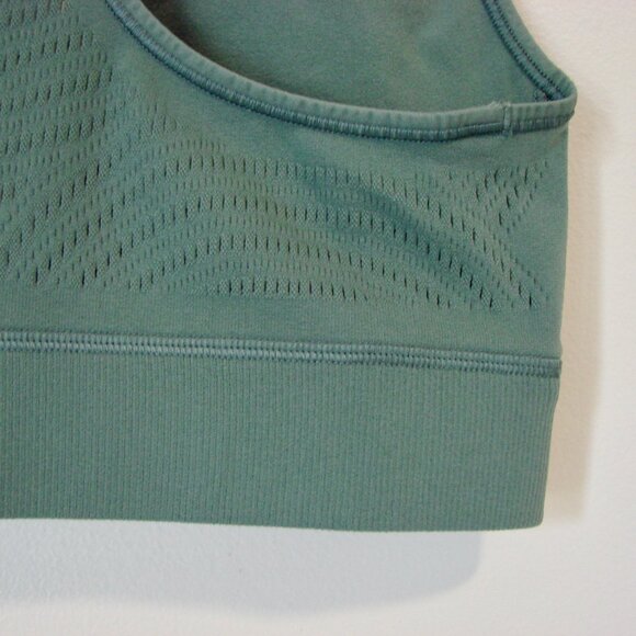 Lululemon Reveal Sports Bra Racerback Green Digital Rain Yoga Workout Size 10 - Picture 10 of 12